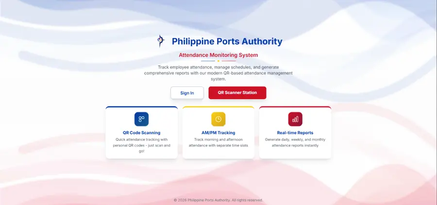 QR Attendance landing page