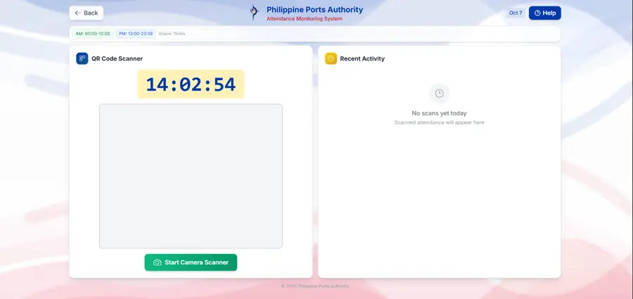 QR scanner station page